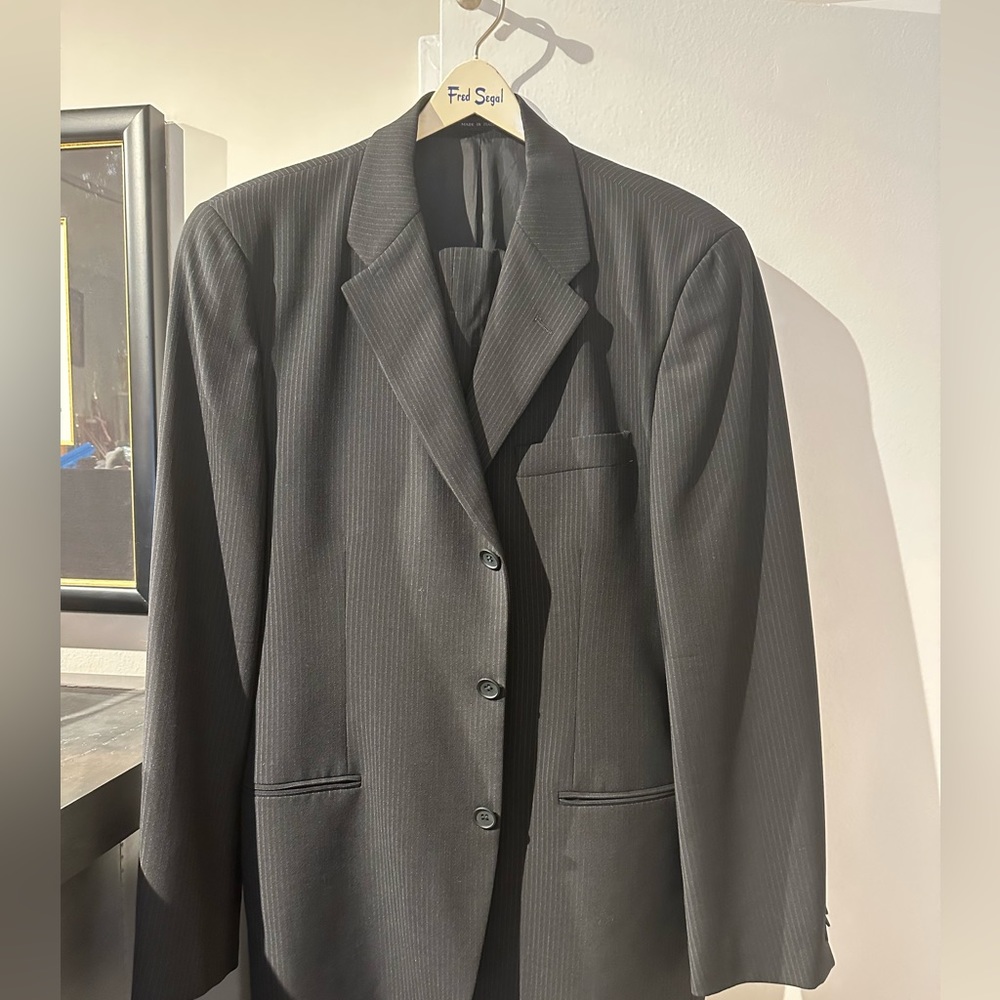 Emporio Armani 3 button black pinstripe suit